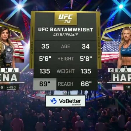 Результат боя Джулианна Пенья vs Кейла Харрисон на UFC 316: Олимпийская чемпионка обнимается с Дэйной Уайтом после победы в титульном бою UFC