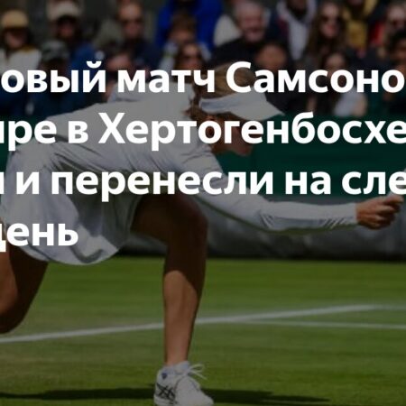 Стартовый матч Самсоновой в Хертогенбосхе прерван и перенесен