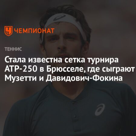 Жеребьёвка турнира ATP 250 в Брюсселе: Музетти и Оже-Альяссим узнали своих соперников